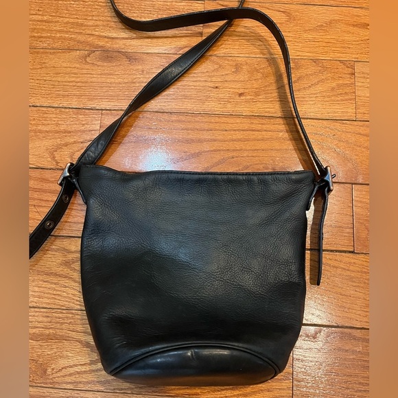 Vintage Coach Bleeker Mini Duffle Bag Legacy Black Pebbled Leather Crossbody - Picture 3 of 15